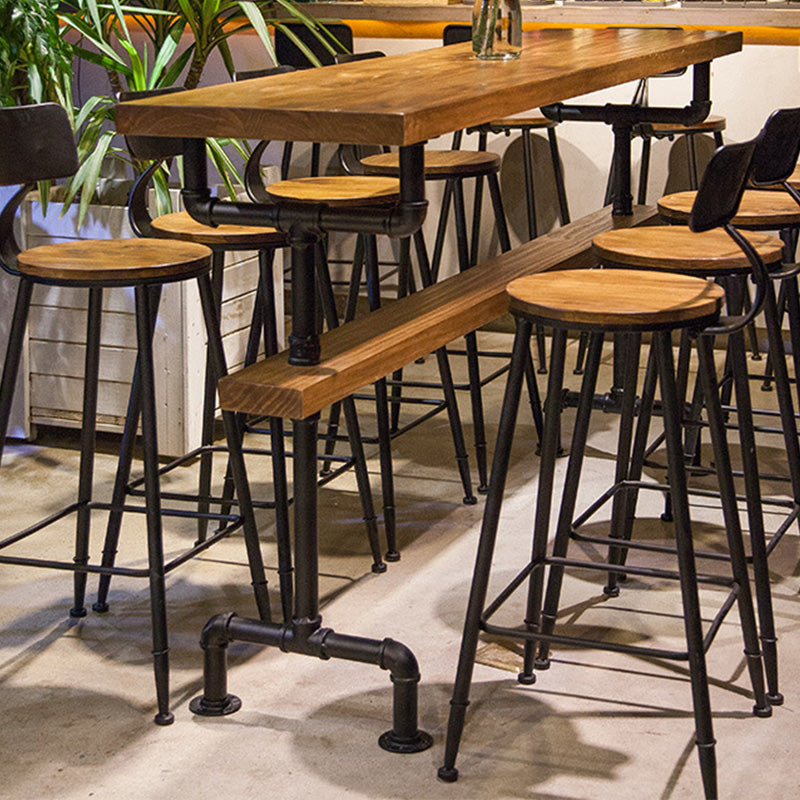 Mesa de bar moderna con altura de pub, mesa de bar rectangular con base negra