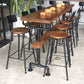 Mesa de bar moderna con altura de pub, mesa de bar rectangular con base negra