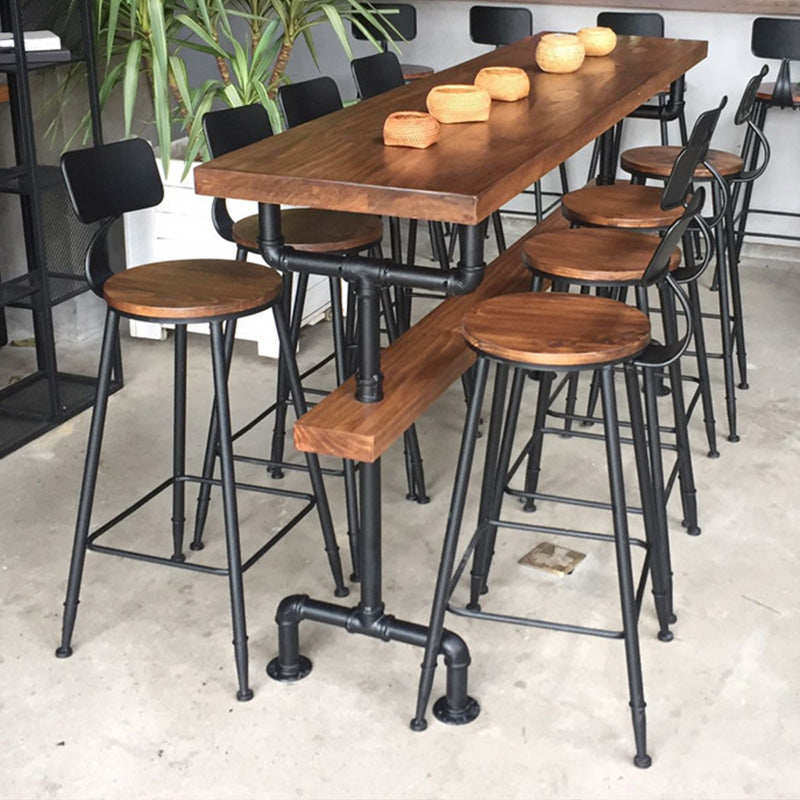 Mesa de bar moderna con altura de pub, mesa de bar rectangular con base negra
