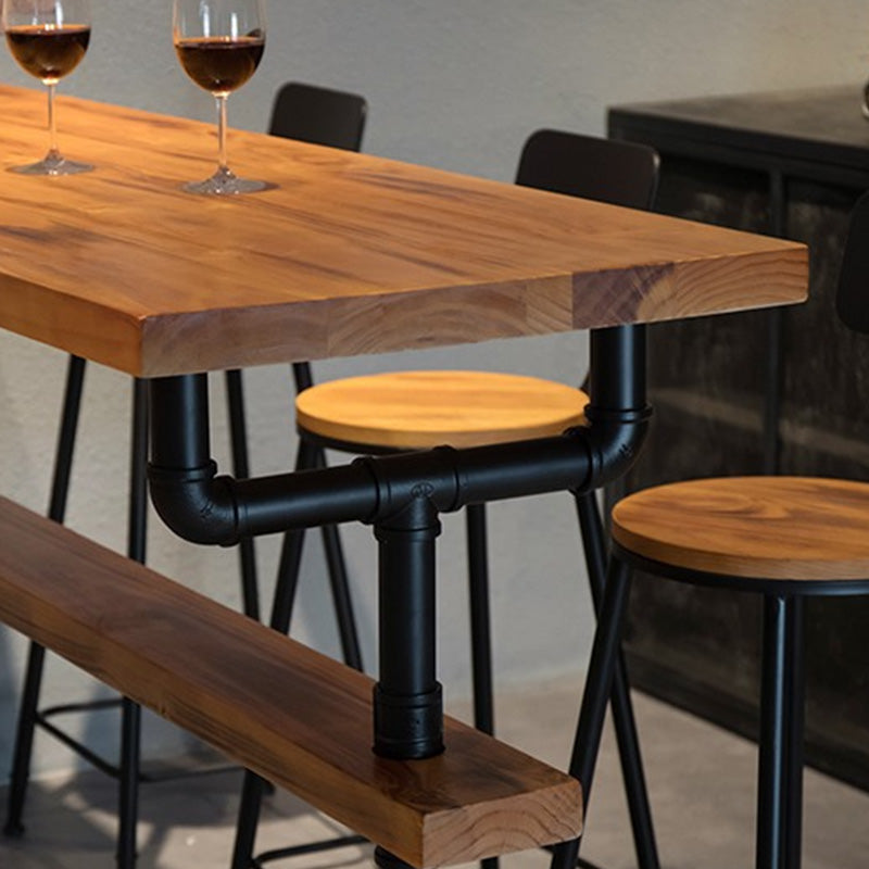 Mesa de bar moderna con altura de pub, mesa de bar rectangular con base negra