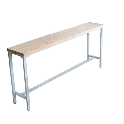 Moderne eettafel op pubhoogte, pubtafel met houten blad voor gebruik op het terras