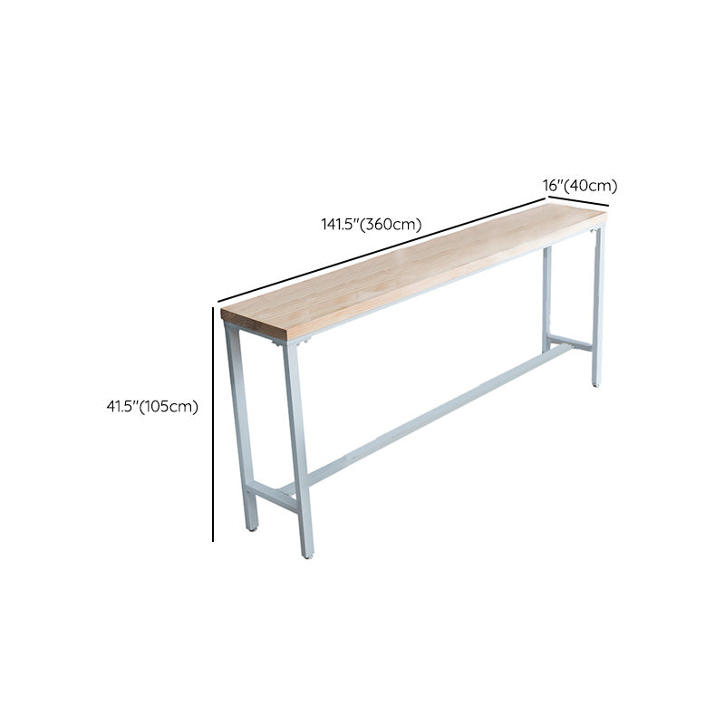 Moderne eettafel op pubhoogte, pubtafel met houten blad voor gebruik op het terras