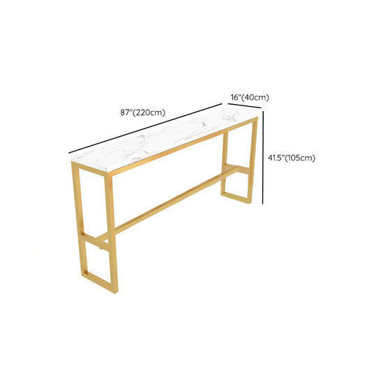 Tavolo moderno a barre a barre da bar in pietra bianca tavolo da pub fisso per patio