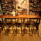 Mesa de bar de madera de 41,3" H, mesa rectangular con base metálica para patio