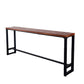Mesa de bar de madera de 41,3" H, mesa rectangular con base metálica para patio