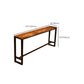 Mesa de bar de madera de 41,3" H, mesa rectangular con base metálica para patio
