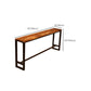 Mesa de bar de madera de 41,3" H, mesa rectangular con base metálica para patio