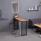 Modern Bar-height Table with Black Base 41.3-inch Height Table for Patio Use 63"L x 15.7"W x 41.3"H Without Chairs Clearhalo 'Bar Furniture' 'Bar Tables' 'bar_tables' 'furn' 'furn_bar_tables' 'Furniture' 'Kitchen & Dining Furniture' 6247667
