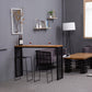 Modern Bar-height Table with Black Base 41.3-inch Height Table for Patio Use 55.1"L x 15.7"W x 41.3"H Without Chairs Clearhalo 'Bar Furniture' 'Bar Tables' 'bar_tables' 'furn' 'furn_bar_tables' 'Furniture' 'Kitchen & Dining Furniture' 6247668