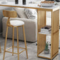 Glam Bar-height Table Stone and White Bar Table with 2 Shelve Clearhalo 'Bar Furniture' 'Bar Tables' 'bar_tables' 'furn' 'furn_bar_tables' 'Furniture' 'Kitchen & Dining Furniture' 6247688