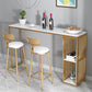 Glam Bar-height Table Stone and White Bar Table with 2 Shelve Clearhalo 'Bar Furniture' 'Bar Tables' 'bar_tables' 'furn' 'furn_bar_tables' 'Furniture' 'Kitchen & Dining Furniture' 6247692