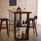Modern Bar-height Table Solid Wood Top Pub Table with 2 Shelve 70.9"L x 23.6"W x 41.3"H Without Chairs Clearhalo 'Bar Furniture' 'Bar Tables' 'bar_tables' 'furn' 'furn_bar_tables' 'Furniture' 'Kitchen & Dining Furniture' 6247726