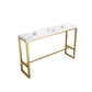 Glam Bar-height Table Solid Wood Top Pub Table with Gold Metal Base Clearhalo 'Bar Furniture' 'Bar Tables' 'bar_tables' 'furn' 'furn_bar_tables' 'Furniture' 'Kitchen & Dining Furniture' 6247743