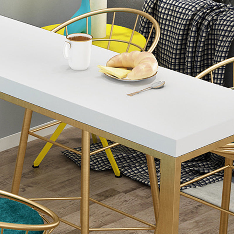 Glam Bar-height Table Solid Wood Top Pub Table with Gold Metal Base Clearhalo 'Bar Furniture' 'Bar Tables' 'bar_tables' 'furn' 'furn_bar_tables' 'Furniture' 'Kitchen & Dining Furniture' 6247745