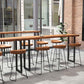 Modern Bar-height Table Solid Wood Top Pub Table with Black Metal Base Clearhalo 'Bar Furniture' 'Bar Tables' 'bar_tables' 'furn' 'furn_bar_tables' 'Furniture' 'Kitchen & Dining Furniture' 6247761