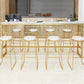 Glam Bar-height Table White Faux Marble Top Fixed Pub Table for Patio 70.9"L x 15.7"W x 41.3"H Without Chairs Clearhalo 'Bar Furniture' 'Bar Tables' 'bar_tables' 'furn' 'furn_bar_tables' 'Furniture' 'Kitchen & Dining Furniture' 6247778