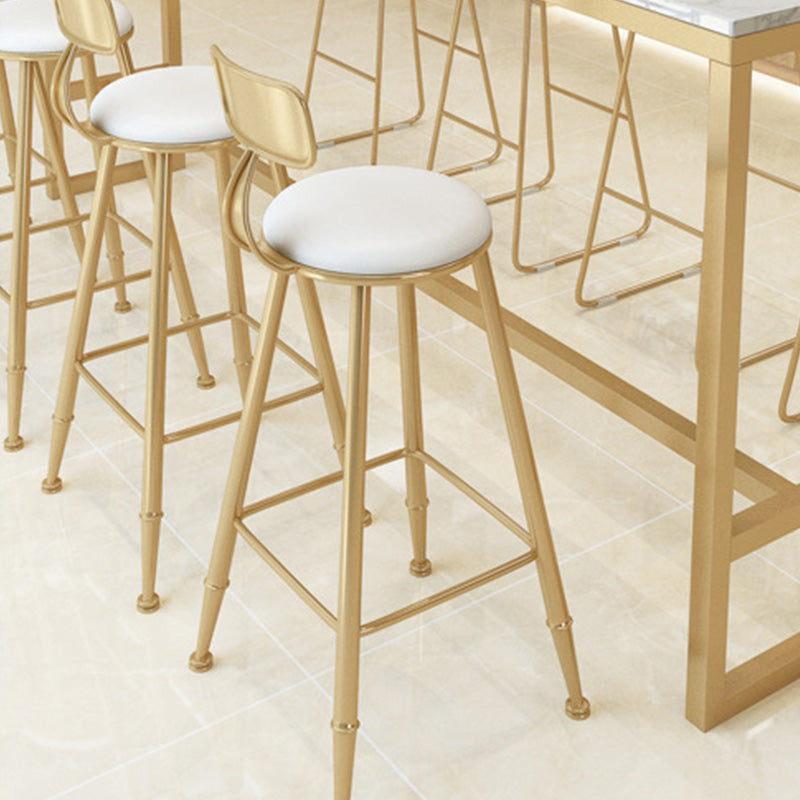Glam Bar-height Table White Faux Marble Top Fixed Pub Table for Patio Clearhalo 'Bar Furniture' 'Bar Tables' 'bar_tables' 'furn' 'furn_bar_tables' 'Furniture' 'Kitchen & Dining Furniture' 6247780