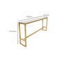 Glam Bar-height Table White Faux Marble Top Fixed Pub Table for Patio Clearhalo 'Bar Furniture' 'Bar Tables' 'bar_tables' 'furn' 'furn_bar_tables' 'Furniture' 'Kitchen & Dining Furniture' 6247784