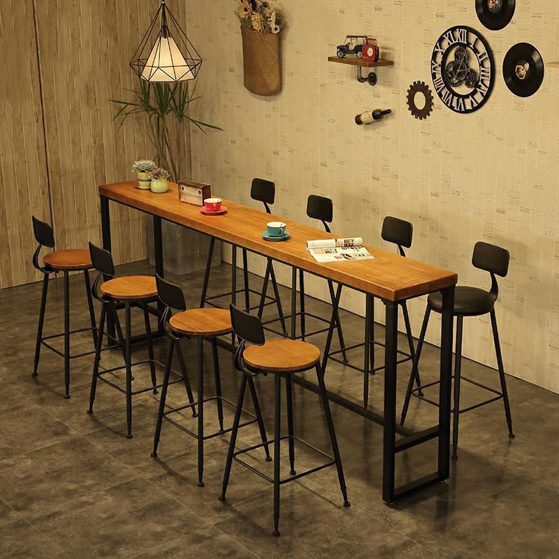 Industrial Style Rectangle Counter Table Wooden Counter Table for Kitchen 78.7"L x 15.7"W x 41.3"H Without Chairs Clearhalo 'Bar Furniture' 'Bar Tables' 'bar_tables' 'furn' 'furn_bar_tables' 'Furniture' 'Kitchen & Dining Furniture' 6247791