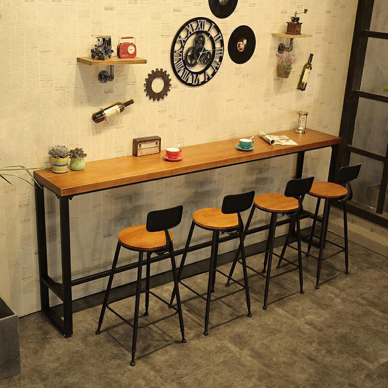 Industrial Style Rectangle Counter Table Wooden Counter Table for Kitchen 70.9"L x 15.7"W x 41.3"H Without Chairs Clearhalo 'Bar Furniture' 'Bar Tables' 'bar_tables' 'furn' 'furn_bar_tables' 'Furniture' 'Kitchen & Dining Furniture' 6247792