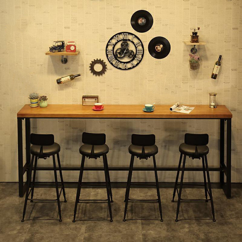 Industrial Style Rectangle Counter Table Wooden Counter Table for Kitchen 63"L x 15.7"W x 41.3"H Without Chairs Clearhalo 'Bar Furniture' 'Bar Tables' 'bar_tables' 'furn' 'furn_bar_tables' 'Furniture' 'Kitchen & Dining Furniture' 6247793