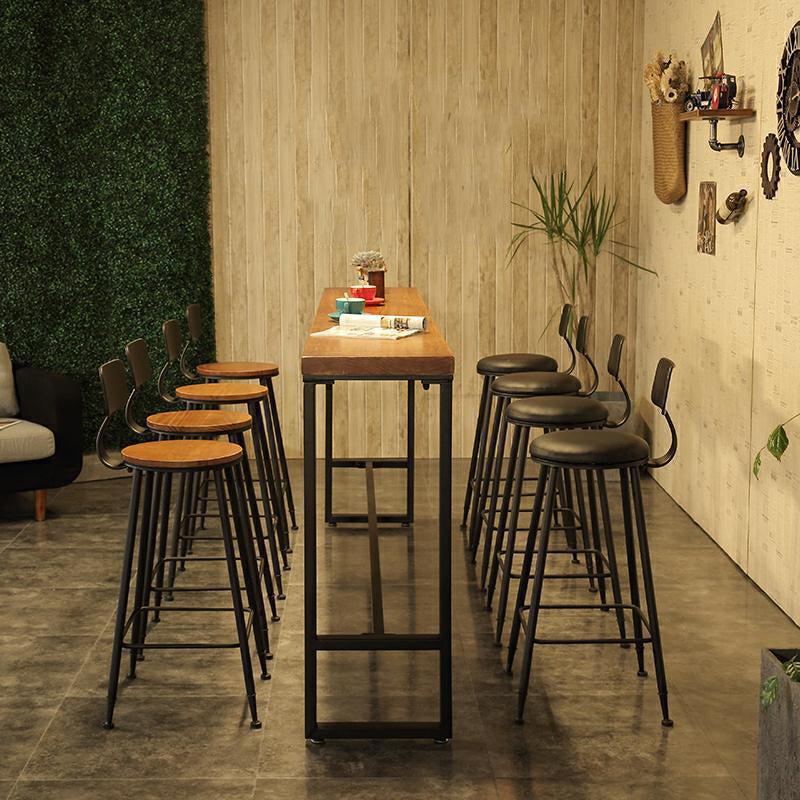 Industrial Style Rectangle Counter Table Wooden Counter Table for Kitchen 55.1"L x 15.7"W x 41.3"H Without Chairs Clearhalo 'Bar Furniture' 'Bar Tables' 'bar_tables' 'furn' 'furn_bar_tables' 'Furniture' 'Kitchen & Dining Furniture' 6247794