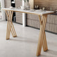 Rectangle Bar Counter Table Glam Style Faux Marble Bar Counter Table for Kitchen