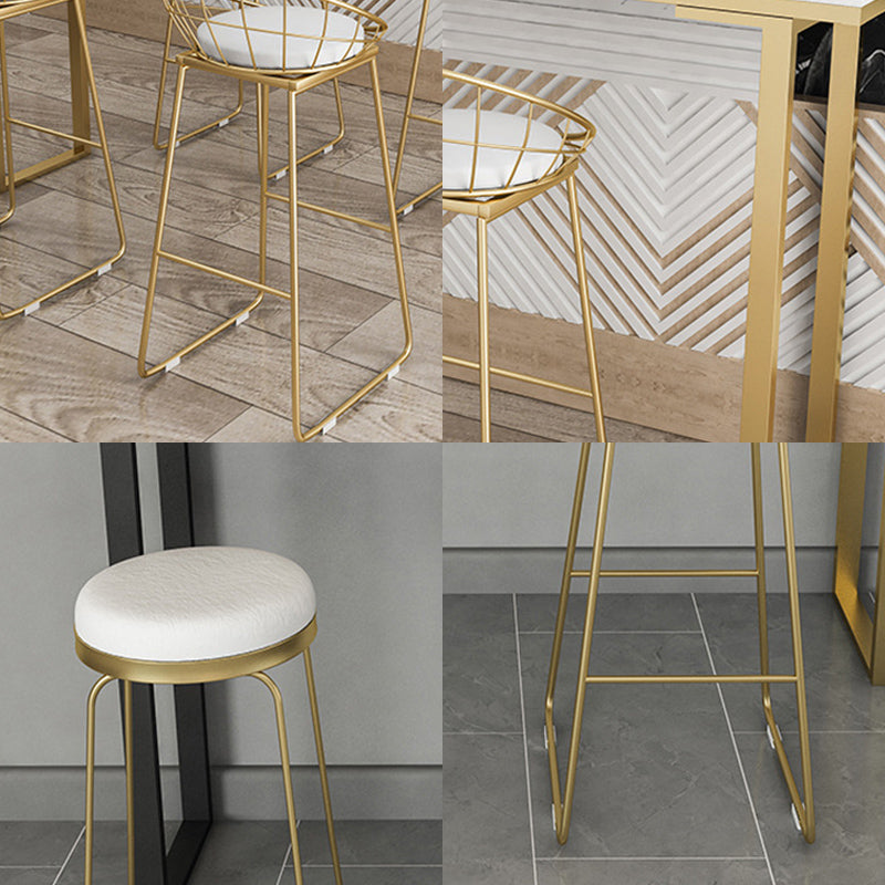 Faux Marble Top Table Modern Style Bistro Pub Table with Metal Base Clearhalo 'Bar Furniture' 'Bar Tables' 'bar_tables' 'furn' 'furn_bar_tables' 'Furniture' 'Kitchen & Dining Furniture' 6247860