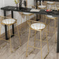 Faux Marble Top Table Modern Style Bistro Pub Table with Metal Base Clearhalo 'Bar Furniture' 'Bar Tables' 'bar_tables' 'furn' 'furn_bar_tables' 'Furniture' 'Kitchen & Dining Furniture' 6247861