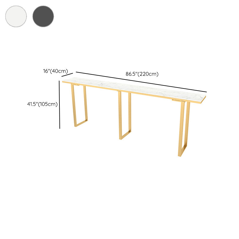 Faux Marble Top Table Modern Style Bistro Pub Table with Metal Base Clearhalo 'Bar Furniture' 'Bar Tables' 'bar_tables' 'furn' 'furn_bar_tables' 'Furniture' 'Kitchen & Dining Furniture' 6247867