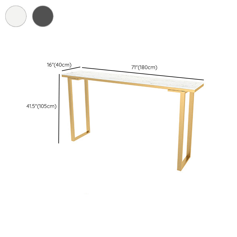 Faux Marble Top Table Modern Style Bistro Pub Table with Metal Base Clearhalo 'Bar Furniture' 'Bar Tables' 'bar_tables' 'furn' 'furn_bar_tables' 'Furniture' 'Kitchen & Dining Furniture' 6247868