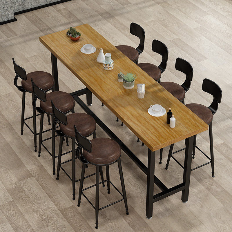 Industrial Rectangle Counter Table Wooden Counter Table for Restaurant 70.9"L x 23.6"W x 41.3"H Without Chairs Clearhalo 'Bar Furniture' 'Bar Tables' 'bar_tables' 'furn' 'furn_bar_tables' 'Furniture' 'Kitchen & Dining Furniture' 6247875