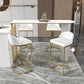 Stone Bar Table Modern Style Bistro Pub Table for Dining Room 55.1"L x 15.7"W x 41.3"H White Without Chairs Clearhalo 'Bar Furniture' 'Bar Tables' 'bar_tables' 'furn' 'furn_bar_tables' 'Furniture' 'Kitchen & Dining Furniture' 6247891