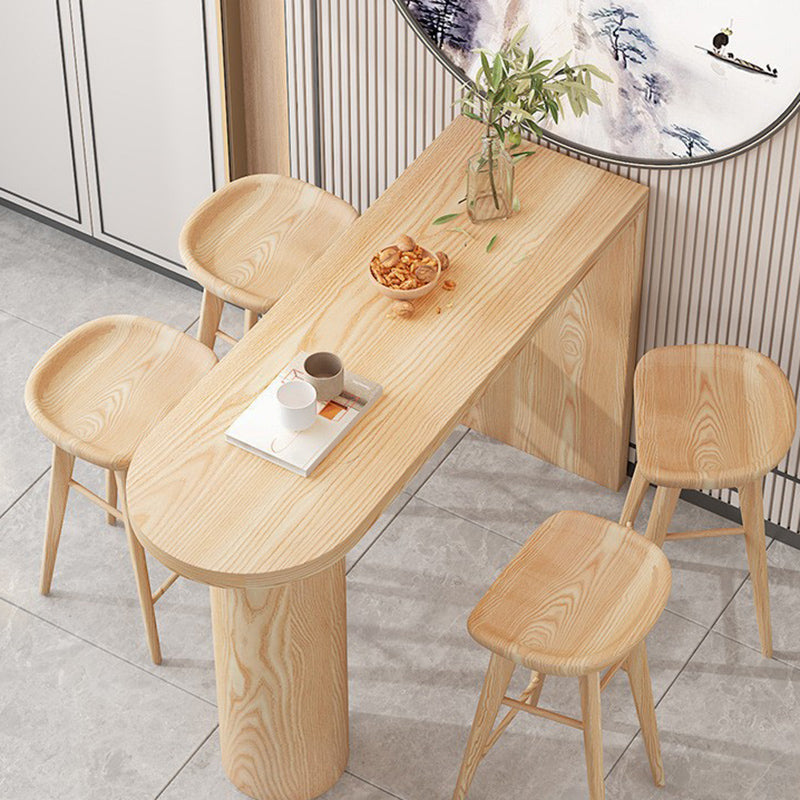 Modern Wood Bar Counter Table Freeform Bar Counter Table for Home Use 59.1"L x 15.7"W x 41.3"H Natural Without Chairs Clearhalo 'Bar Furniture' 'Bar Tables' 'bar_tables' 'furn' 'furn_bar_tables' 'Furniture' 'Kitchen & Dining Furniture' 6247904