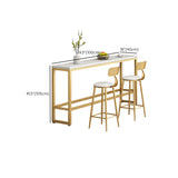 Faux Marble Counter Table Modern Rectangle Counter Table with Metal Legs Clearhalo 'Bar Furniture' 'Bar Tables' 'bar_tables' 'furn' 'furn_bar_tables' 'Furniture' 'Kitchen & Dining Furniture' 6247945