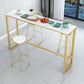 Metal Base Bar Table Rectangular Stone Top Bistro Pub Table with Gold Base Clearhalo 'Bar Furniture' 'Bar Tables' 'bar_tables' 'furn' 'furn_bar_tables' 'Furniture' 'Kitchen & Dining Furniture' 6247952