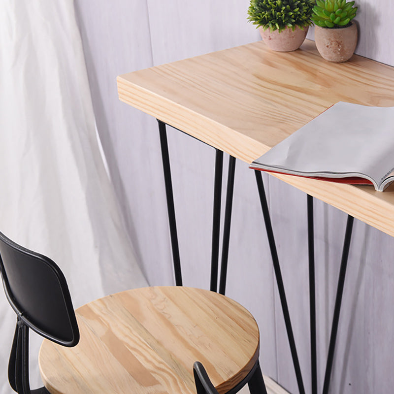 Wood Top Table Industrial Style Bistro Pub Table with 4 Legs Clearhalo 'Bar Furniture' 'Bar Tables' 'bar_tables' 'furn' 'furn_bar_tables' 'Furniture' 'Kitchen & Dining Furniture' 6247961