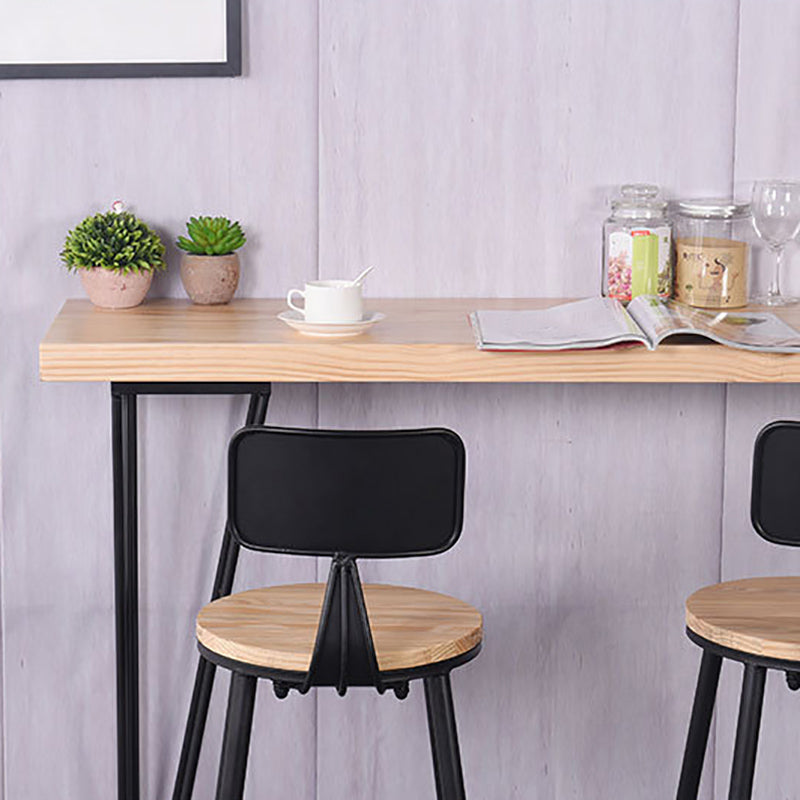 Wood Top Table Industrial Style Bistro Pub Table with 4 Legs Clearhalo 'Bar Furniture' 'Bar Tables' 'bar_tables' 'furn' 'furn_bar_tables' 'Furniture' 'Kitchen & Dining Furniture' 6247962