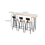 Wood Top Table Industrial Style Bistro Pub Table with 4 Legs