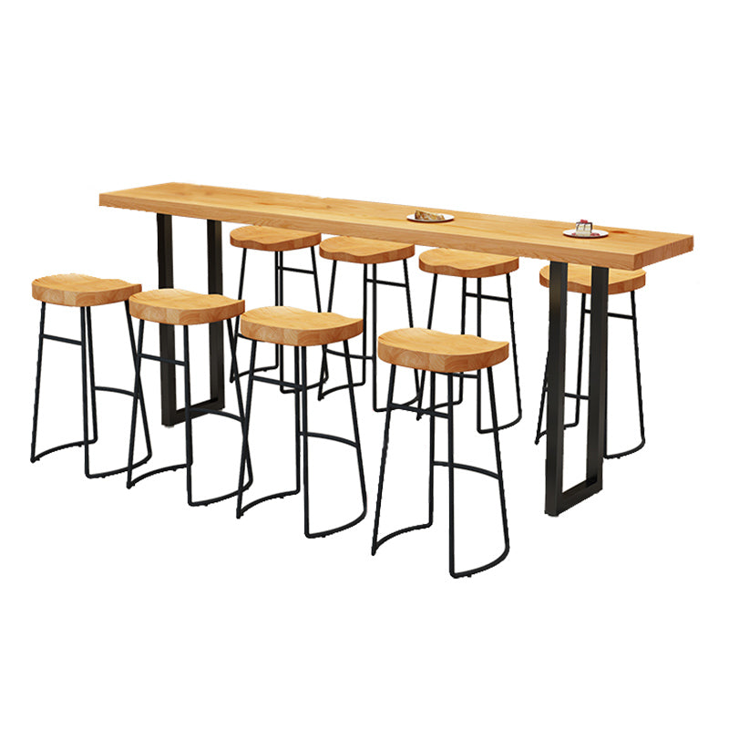 Industrial Rectangle Bar Counter Table Wood Bar Counter Table for Restaurant Without Chairs Clearhalo 'Bar Furniture' 'Bar Tables' 'bar_tables' 'furn' 'furn_bar_tables' 'Furniture' 'Kitchen & Dining Furniture' 6247976