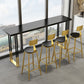 Modern Rectangle Bar Counter Table Wood Bar Counter Table with Metal Legs 70.9"L x 15.7"W x 41.3"H Black Without Chairs Clearhalo 'Bar Furniture' 'Bar Tables' 'bar_tables' 'furn' 'furn_bar_tables' 'Furniture' 'Kitchen & Dining Furniture' 6247999