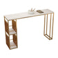 Glamour-Barthekentisch aus Kunstmarmor. Rechteckiger Barthekentisch mit Metallbeinen