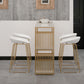 Glamour-Barthekentisch aus Kunstmarmor. Rechteckiger Barthekentisch mit Metallbeinen