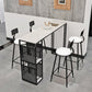 Glamour-Barthekentisch aus Kunstmarmor. Rechteckiger Barthekentisch mit Metallbeinen