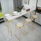 Glam Style Faux Marble Bar Counter Table Rectangle Bar Counter Table 78.7"L x 15.7"W x 41.3"H Without Chairs Clearhalo 'Bar Furniture' 'Bar Tables' 'bar_tables' 'furn' 'furn_bar_tables' 'Furniture' 'Kitchen & Dining Furniture' 6248026