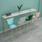 Glam Style Faux Marble Bar Counter Table Rectangle Bar Counter Table 59.1"L x 15.7"W x 41.3"H Without Chairs Clearhalo 'Bar Furniture' 'Bar Tables' 'bar_tables' 'furn' 'furn_bar_tables' 'Furniture' 'Kitchen & Dining Furniture' 6248028