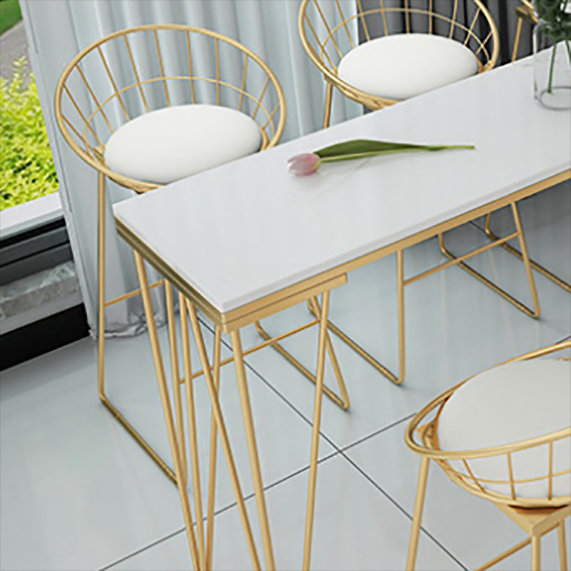 Glam Style Faux Marble Bar Counter Table Rectangle Bar Counter Table Clearhalo 'Bar Furniture' 'Bar Tables' 'bar_tables' 'furn' 'furn_bar_tables' 'Furniture' 'Kitchen & Dining Furniture' 6248031
