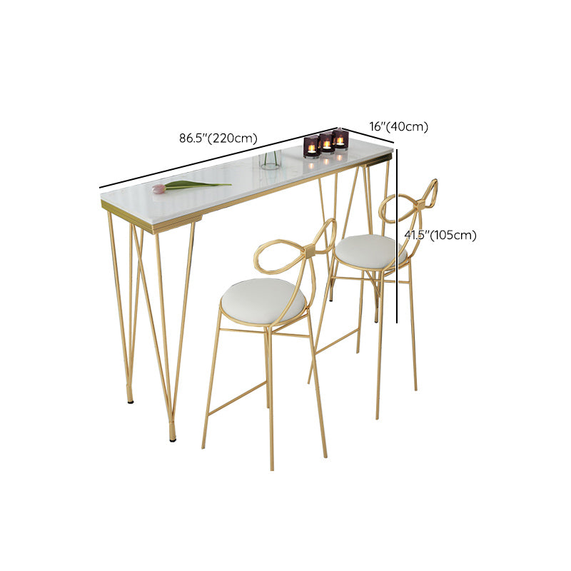 Glam Style Faux Marble Bar Counter Table Rectangle Bar Counter Table Clearhalo 'Bar Furniture' 'Bar Tables' 'bar_tables' 'furn' 'furn_bar_tables' 'Furniture' 'Kitchen & Dining Furniture' 6248033