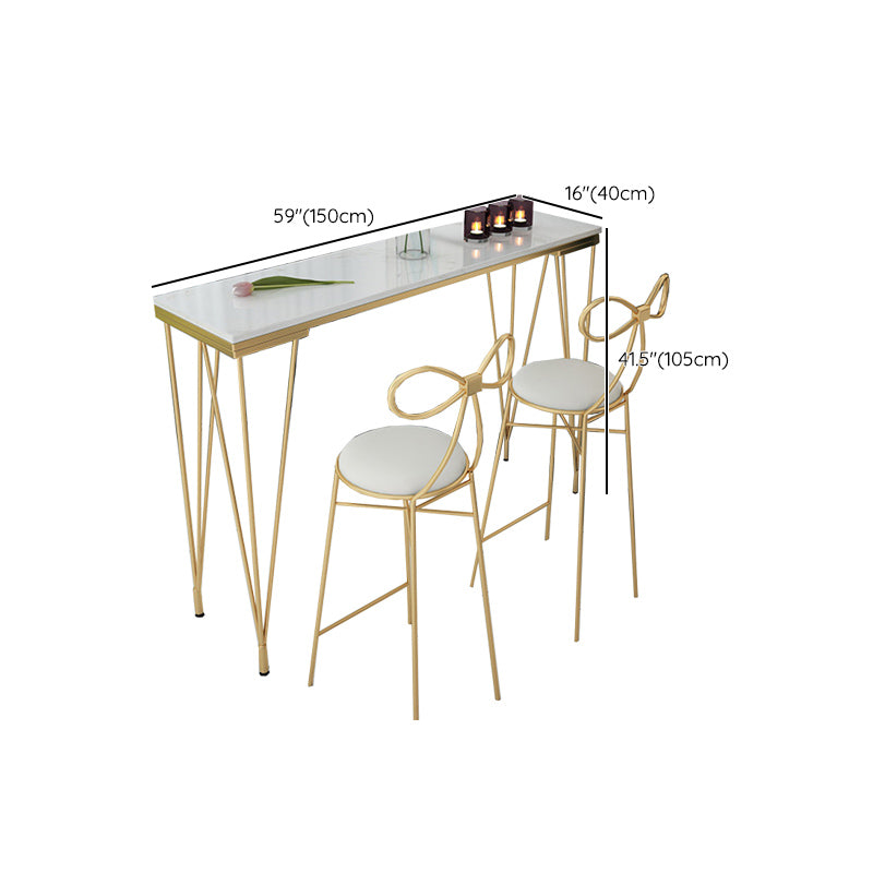 Glam Style Faux Marble Bar Counter Table Rectangle Bar Counter Table Clearhalo 'Bar Furniture' 'Bar Tables' 'bar_tables' 'furn' 'furn_bar_tables' 'Furniture' 'Kitchen & Dining Furniture' 6248038