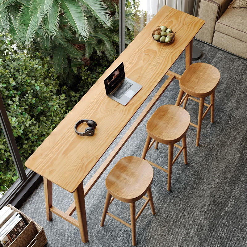 Modern Style Wood Bar Counter Table Rectangle Bar Counter Table for Home 55.1"L x 17.7"W x 41.3"H Without Chairs Clearhalo 'Bar Furniture' 'Bar Tables' 'bar_tables' 'furn' 'furn_bar_tables' 'Furniture' 'Kitchen & Dining Furniture' 6248053